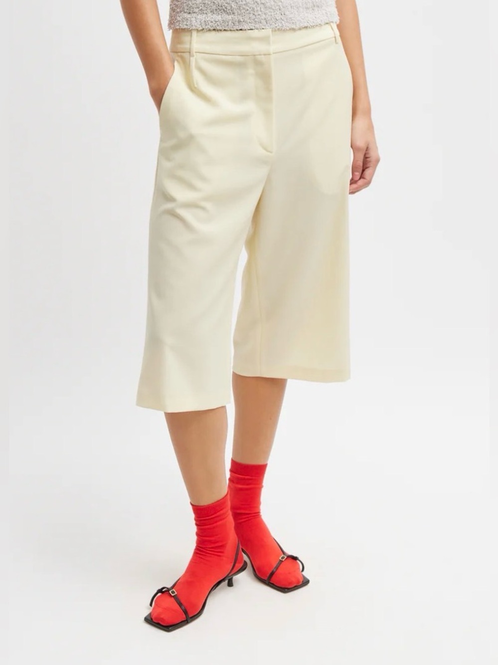 Tibi Tropical Wool Short Ivory 12